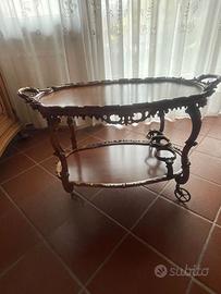Tavolino con rotelle stile anni '60