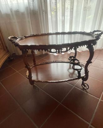 Tavolino con rotelle stile anni '60