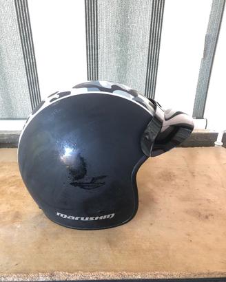 Casco Moto Jet Marushin C-130 Nero Opaco XL