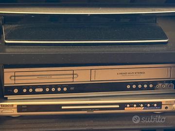 registratore VHS +lettore DVD e lettore DVD