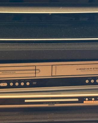 registratore VHS +lettore DVD e lettore DVD