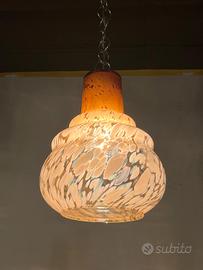 Lampada a sospensione anni'70 in vetro di Murano 