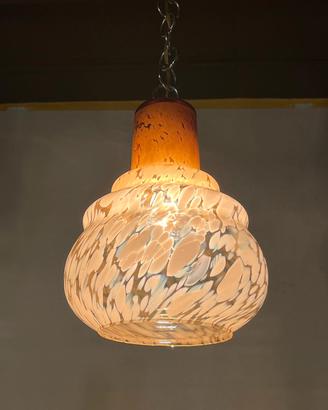 Lampada a sospensione anni'70 in vetro di Murano 