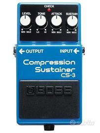 Pedale compatto compressore/sustainer per chitarra