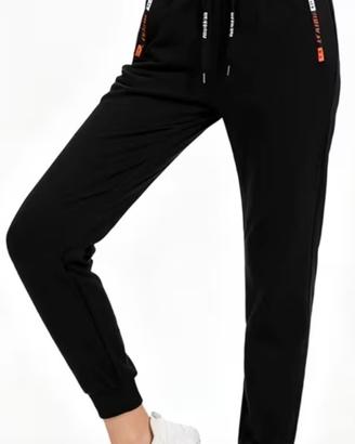 Pantaloni Felpati Neri Donna Nuovi 