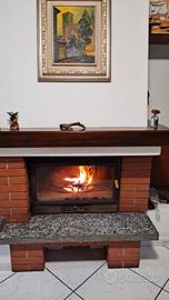 inserto/caminetto a legna ventilato vetro nuovo