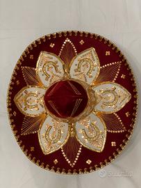 Cappello Sombrero Messicano Rosso  Originale