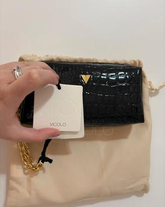 NUOVA con etichetta! Pochette Vicolo nera effetto 