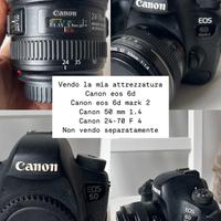 Canon 6d mark2 + obiettivi