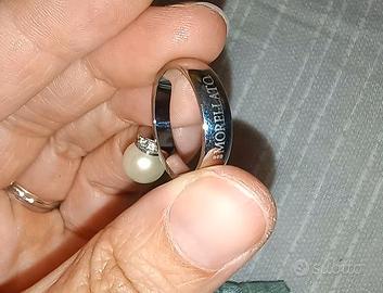 Anello Morellato acciaio Swarovski e perla
