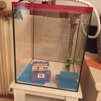 Acquario ascolto pure led M  rosso 44 litri