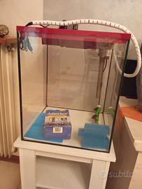 Acquario ascolto pure led M  rosso 44 litri