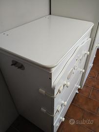 Cassettiera tre cassetti bambino vaschetta bagno