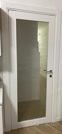 Porta vetro effetto wood bianco con venature