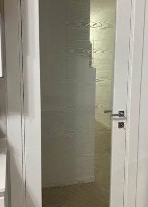 Porta vetro effetto wood bianco con venature