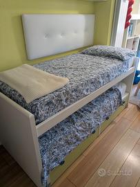 Letto singolo con secondo letto estraibile