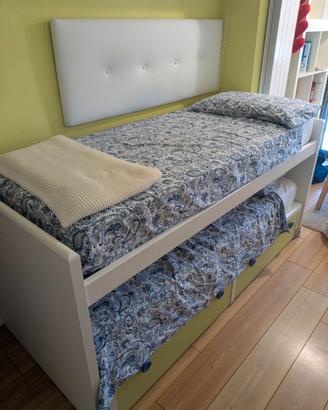 Letto singolo con secondo letto estraibile