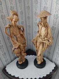 Coppia statuette orientali anni 70
