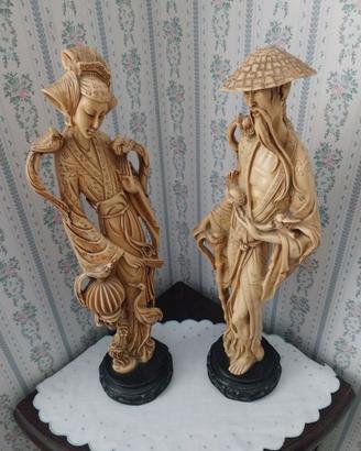 Coppia statuette orientali anni 70