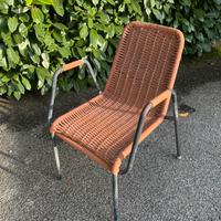 Vintage Sedia ferro plastica vecchia