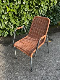 Vintage Sedia ferro plastica vecchia