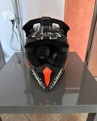 Casco moto cross airoh wraap idol orange