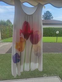 Vestito donna fantasia tulipani 