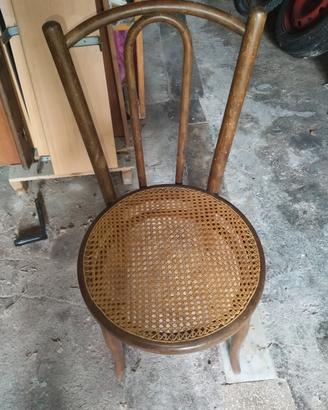 Sedia in legno e paglia 