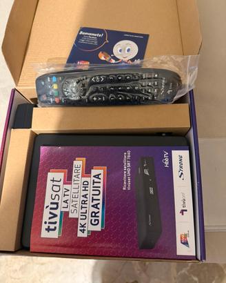 Ricevitore satellite 4k completo di tessera tvsat