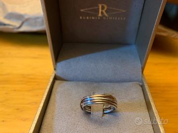 Anello Filo della Vita argento e oro rosa