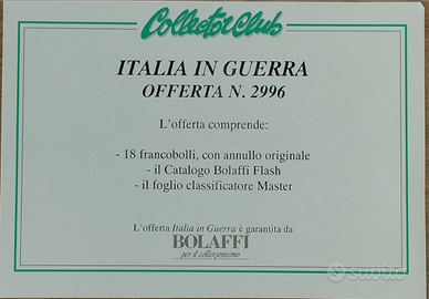Francobolli "Italia in guerra" BOLAFFI