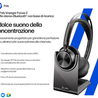 HP Poly Voyager Focus 2 USB A BT700 c/base NUOVE