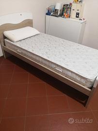 letto singolo con rete e materasso