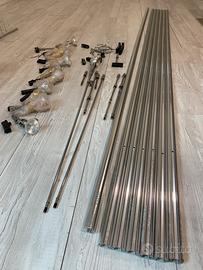 Struttura per luci led con binari in alluminio