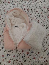 Felpa con interno "orsetto" e sciarpone ad anello