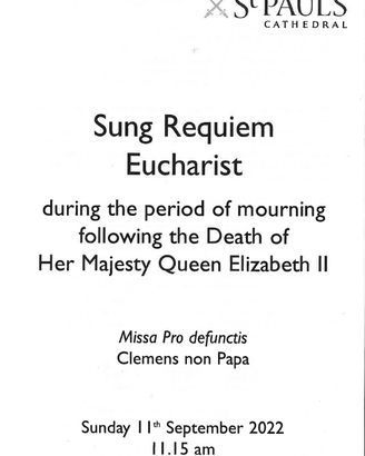 Libretto della messa Regina Elisabetta