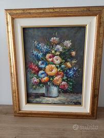 Quadro dipinto a mano con fiori