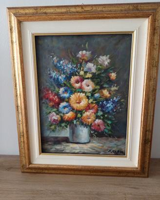 Quadro dipinto a mano con fiori