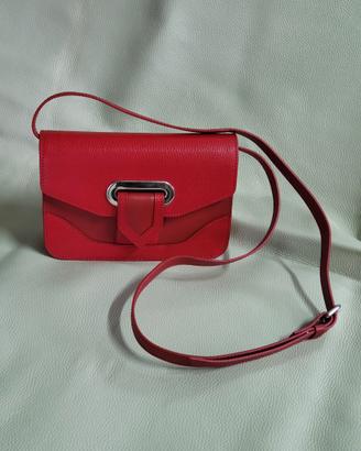 Borsa in pelle rossa con tracolla - MADE IN ITALY