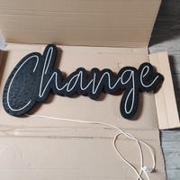 Insegna da parete luce led con scritta Change