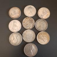 10 pezzi 500 lire argento 