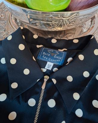 Vestito nero a pallini bianchi