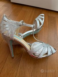 Sandalo argento brillantinato