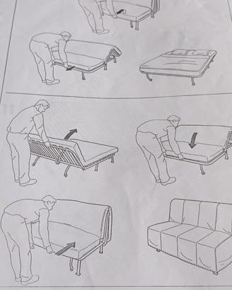 Divanetto a due posti, che diventa letto.