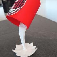 tazza effetto 3d latte che cade della tua squadra