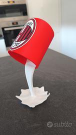 tazza effetto 3d latte che cade della tua squadra