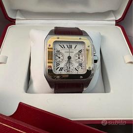 Cartier Santos acciaio oro ref 2740 ful set