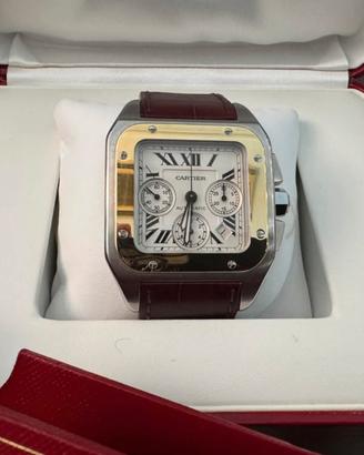 Cartier Santos acciaio oro ref 2740 ful set