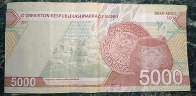 Banconota e moneta Uzbekistan e di altre nazioni
