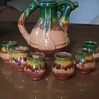 servizio liquore in ceramica, polacco anni 70 